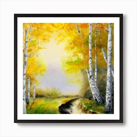 Birch Trees Square Art Print