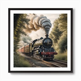 Steam Train Created using Imagine AI Art 1 Art Print