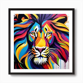 Colorful Lion 11 Art Print