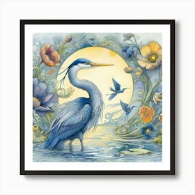 Blue Heron 3 Art Print