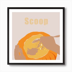 Scooping Pumpkin Art Print