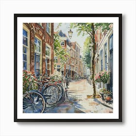 Jordaan neighborhood Series in Amsterdam Water Colour 3 Poster