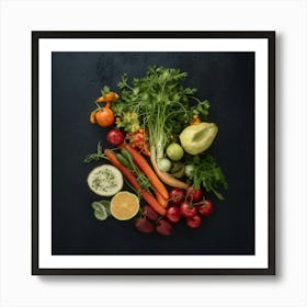 Fresh Fruits And Vegetables Art Print