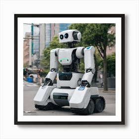 Robot On The Street 5 Art Print