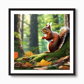 Squirrel In The Forest 353 Art Print