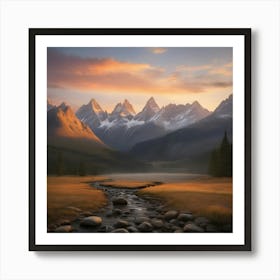 Sunrise In The Mountains art print Art Print