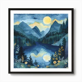 Night In The Mountains 1 Art Print