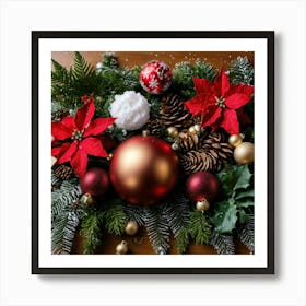 Christmas Table Decoration Art Print