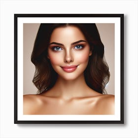 Beautiful Woman With Blue Eyes Art Print