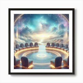 Circle Of Chairs In The Sky Art Print