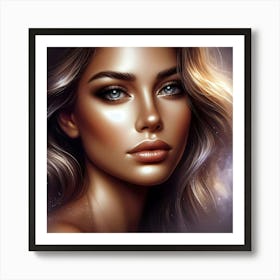 Beautiful Woman Portrait Art Print