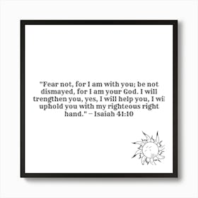 Isaiah 41:10 Art Print