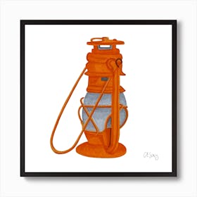 Orange Oil Lamp 2 Art Print