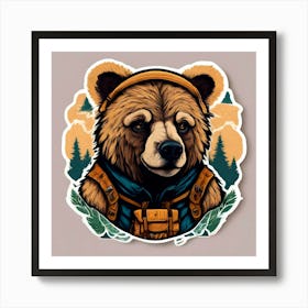Bear Sticker Art Print
