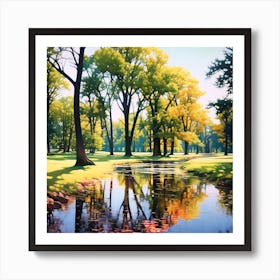 Reflection In The Stream Art Print