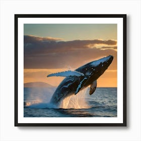 Humpback Whale Jumping 10 Art Print