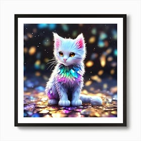 Cat With Sparkles Art Print