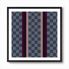 Checkered Fabric Midnight Blue Art Print