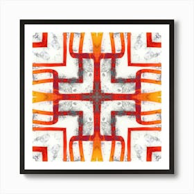 A Pattern Of Red Lines Art Print