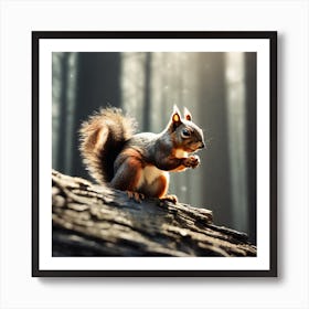 Squirrel In The Forest 196 Art Print