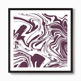 Liquid Contemporary Abstract Mauve and White Swirls - Retro Liquid Marble Swirl Lava Lamp Art Print