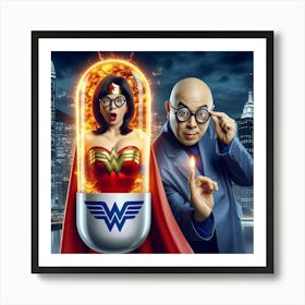 Wonder Woman meets Dr Evil 2 Art Print