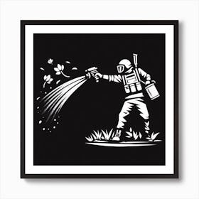 Soldier Spraying Water 1 Art Print