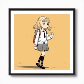 School Girl 3 Art Print