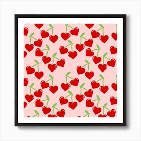 Cherry Hearts Art Print