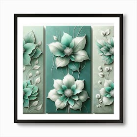 Flowers On A Wall 1 Art Print