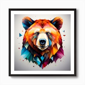 Geometric Art Bear 4 Art Print