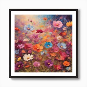 Cosmos meadow 1 Art Print