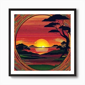 Sunset In The Savannah 3 Art Print