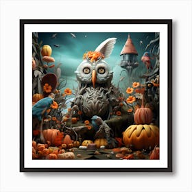 Owl In The Forest Art Print