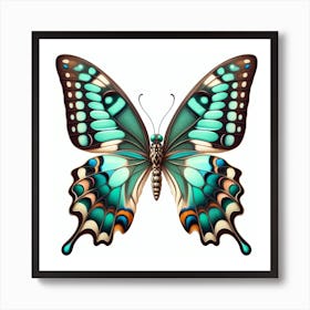 Butterfly of Graphium agamemnon 2 Art Print