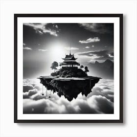 Chinese Island In The Clouds Art Print