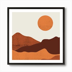 Sunrise And Mountain Art Art Print