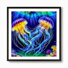 Jellyfish Painting Art Print