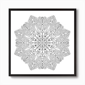 Mandala Drawing Unique Art Pattern Art Print