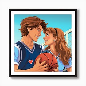 Cheerleader Meets Basketball Art Print