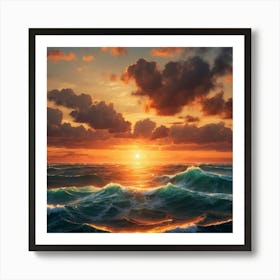 Default Pictures Of Sunset At Sea 1 Art Print