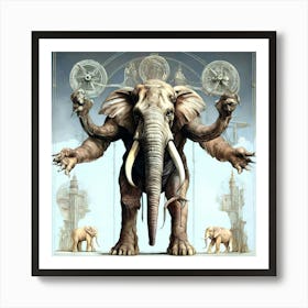 Amazing Paper cutting art works of Elegance elephant Art Print