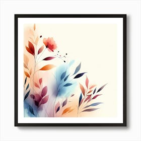 Watercolor Floral Background 2 Art Print