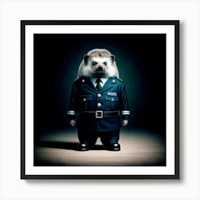 Hedgehog In Uniform 1 Affiche