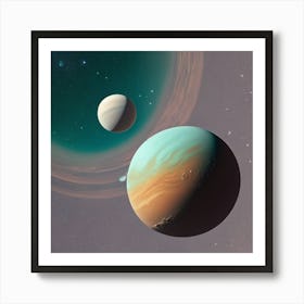 Two Planets In Space Art Print