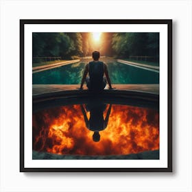 Man In A Pool Art Print