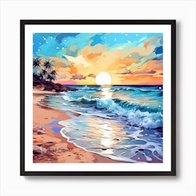 Sunset On The Beach 15 Art Print