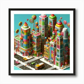 3d City 1 Art Print