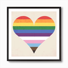 Rainbow Heart Square Art Print