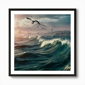 Write An Accurate Description Of The Sea Landsca (1) Art Print